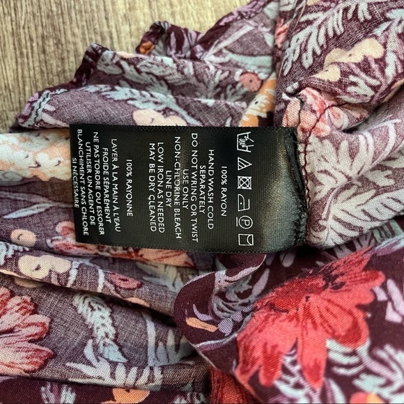 Floral Razor Back Style Faux Wrap Dress Purple Floral Size Small - Picture 3 of 3